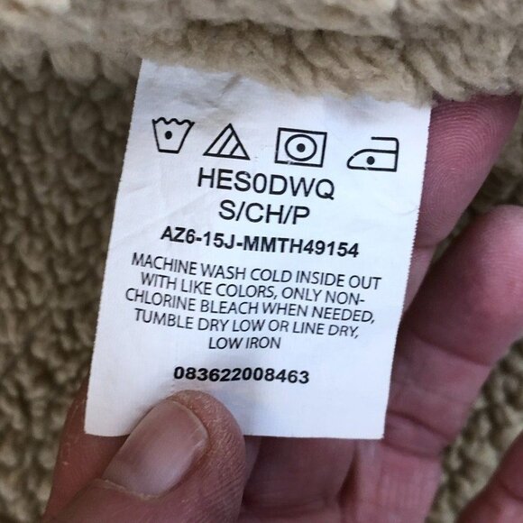 Wrangler Mens Shirt Jacket Small Flannel Red Plaid Sherpa Lined Warm Cozy Winter - Picture 9 of 12